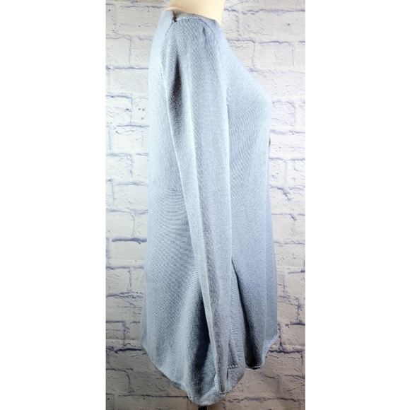 J. Jill Cardigan Sweater Single Button Size S Blue Stretch Long Sleeve Casual - Picture 3 of 11